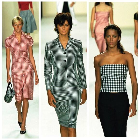 Ralph Lauren Collection Runway 2000 Silk Pearl Snap Button Up Shirt Top Gingham - Picture 5 of 16